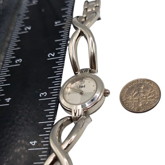 Women Watch L.E.I. Life Energy Intelligence Silver Tone Japanese Movement Analog - Picture 7 of 8